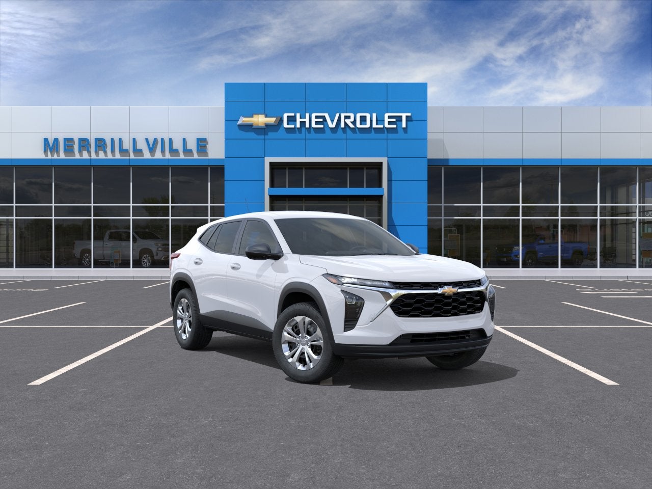 2026 Chevrolet Trax LS in Summit White — front three-quarter view