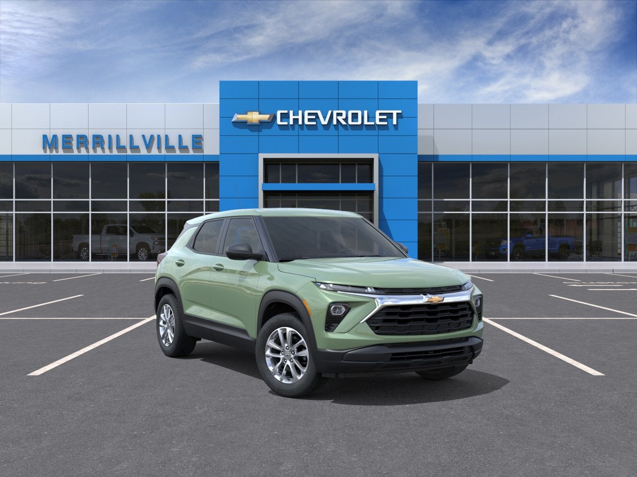 2026 Chevrolet Trailblazer LS in Cacti Green — front three-quarter view