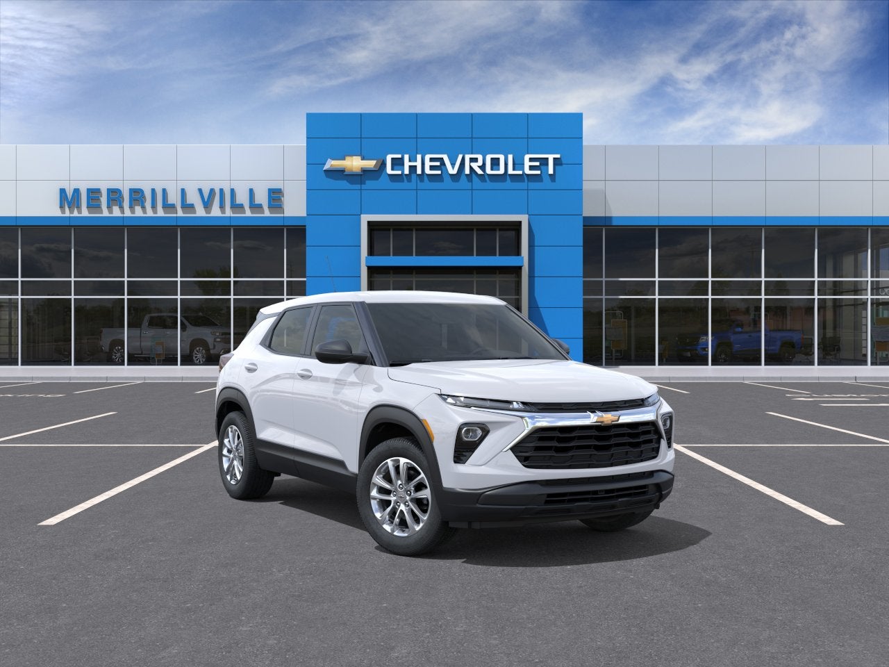 2026 Chevrolet Trailblazer LS in Summit White — front three-quarter view